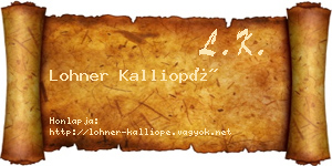 Lohner Kalliopé névjegykártya
